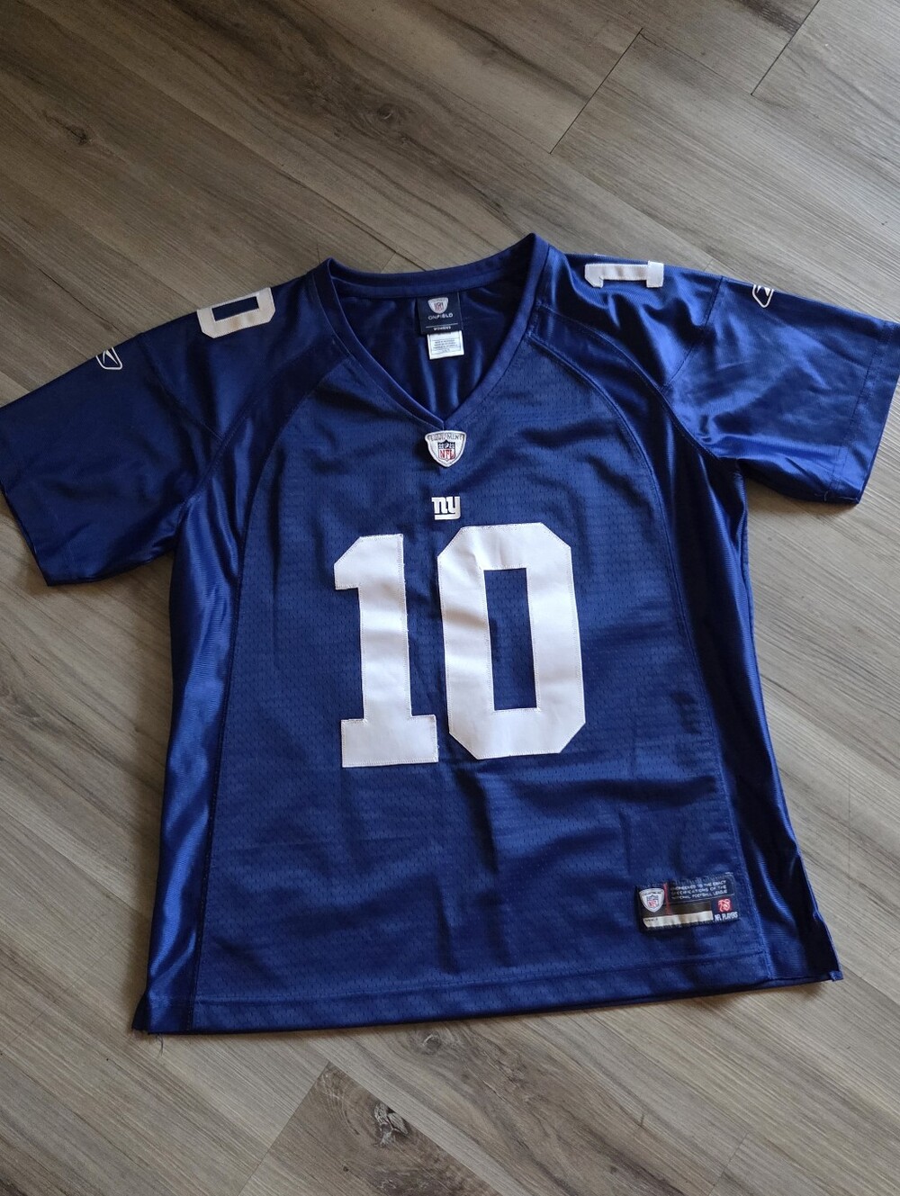 New York Giants Football Jersey Womens Medium Blue NFL Reebok Eli Manning # 10